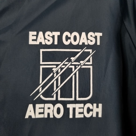 East Coast Aero Tech Snap Nylon Windbreaker Jacket  Vintage USA Blue Men's Large - Picture 4 of 10